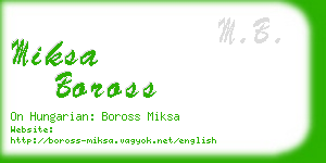 miksa boross business card